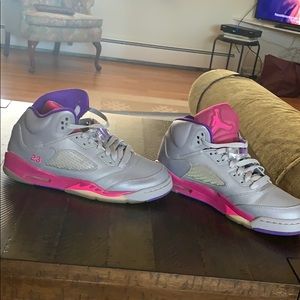 Grey, Pink & Purple Jordan’s